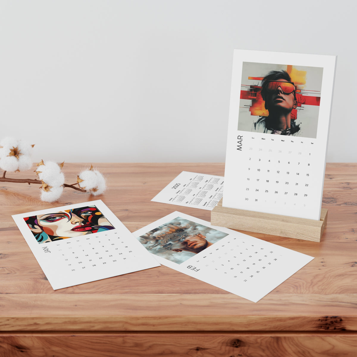 Vertical Desk Calendar (2025)