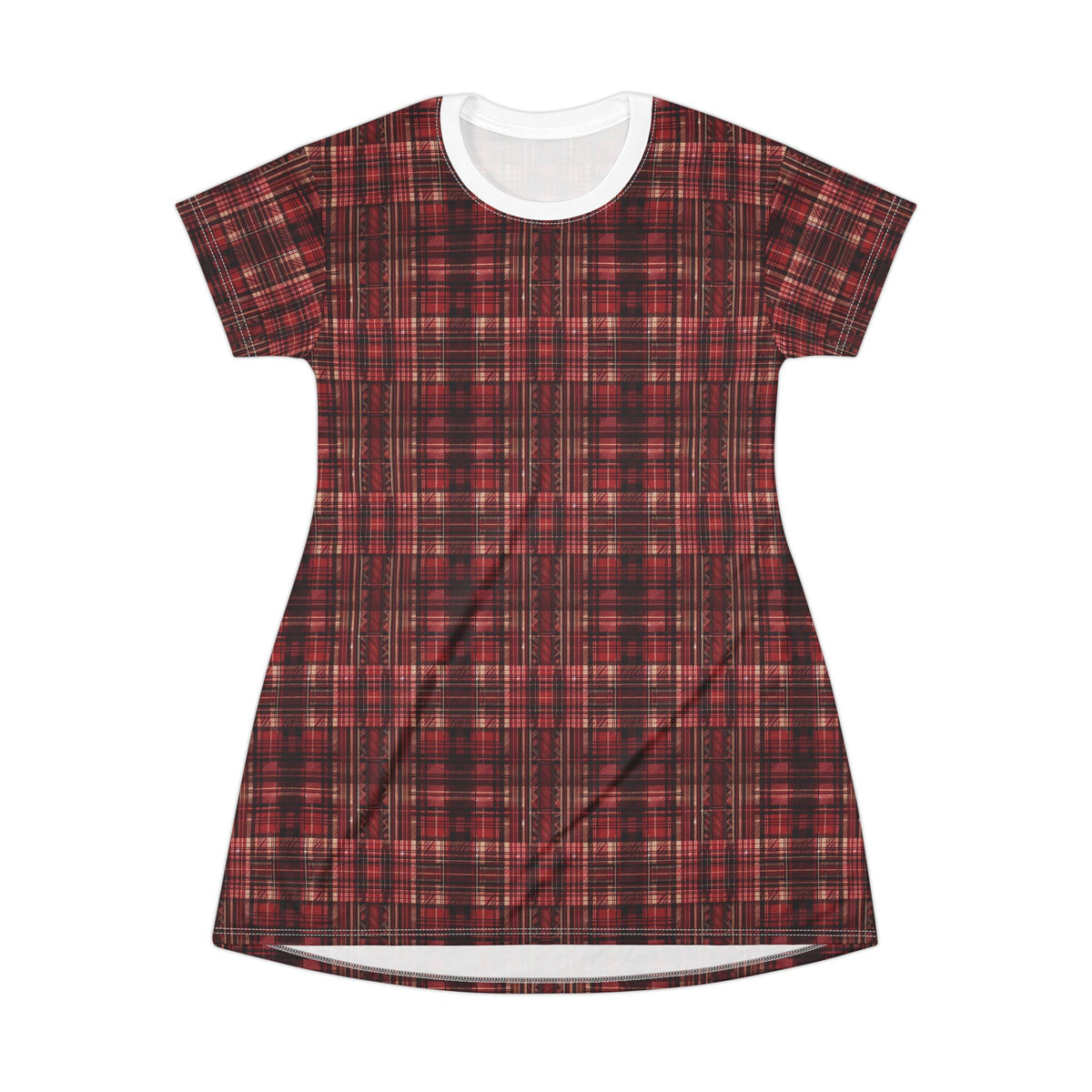 Red Tartan T-Shirt Dress