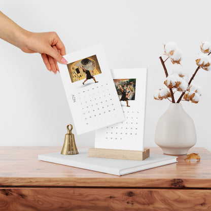 Yoga Calendar, Famous Paintings Desk Calendar, 2025 Vertical Daily Planner, Art Lover Gift, Home Office Decor, Wall Calendar for Relaxation