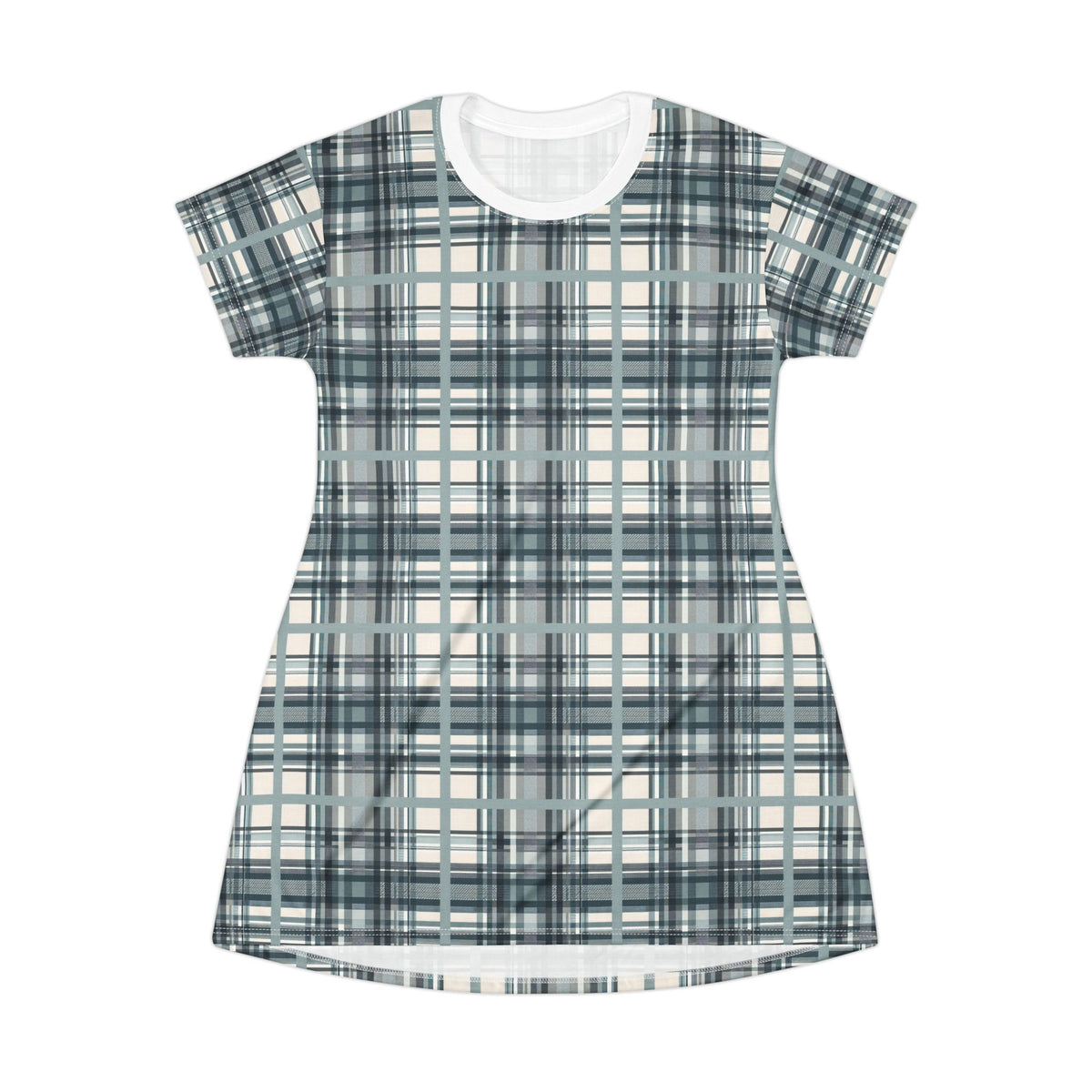 Grey Tartan T-Shirt Dress