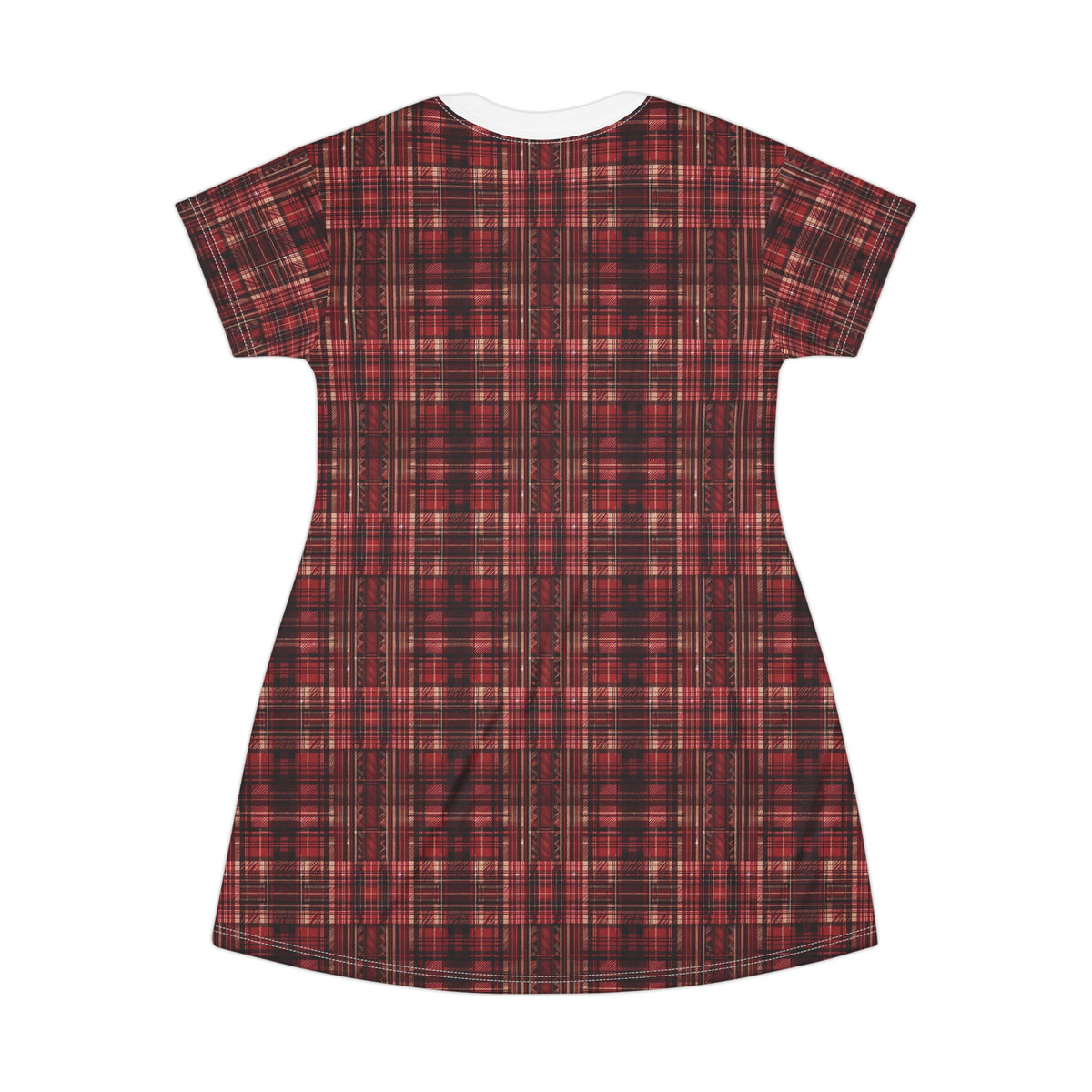 Red Tartan T-Shirt Dress