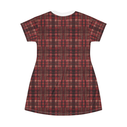 Red Tartan T-Shirt Dress