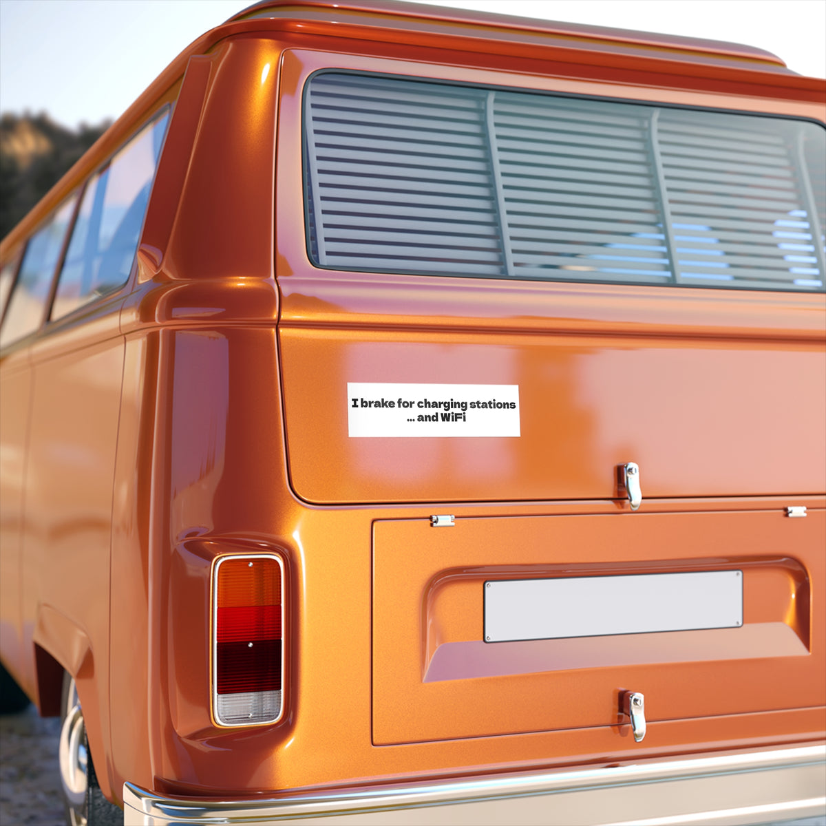 Car Bumper Stickers - I Brake for Charging Stations and WiFi