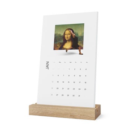 Yoga Calendar, Famous Paintings Desk Calendar, 2025 Vertical Daily Planner, Art Lover Gift, Home Office Decor, Wall Calendar for Relaxation